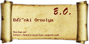 Bánki Orsolya névjegykártya
